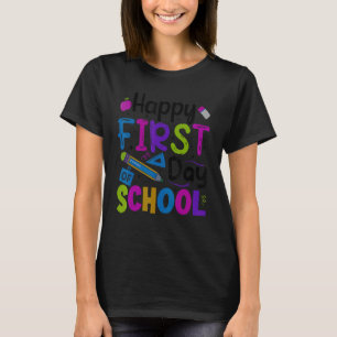 Froher erster Schultag Schüler zurück zur Schule  T-Shirt