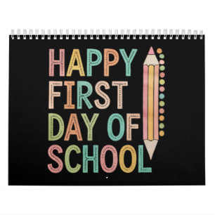 Froher erster Schultag zurück zur Schule Kalender