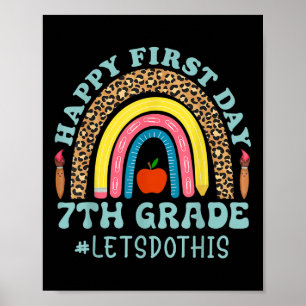 Froher erster Tag Lasst uns loslegen Lehrer der 7. Poster