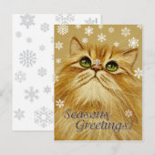 Froher Festtage Cat & Snow - Postkarte (Vorne/Hinten)