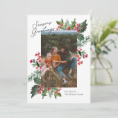 Froher Festtage Foto Weihnachtskarte Feiertagskarte (Stehend Vorderseite)