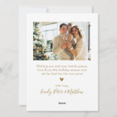 Froher Festtage Gold Script 4 Foto Weihnachten (Rückseite)