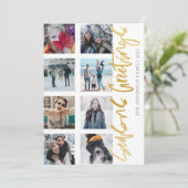 Froher Festtage Gold Script 8 Foto Weihnachten (Stehend Vorderseite)