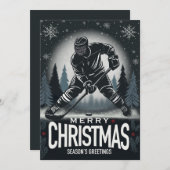 Froher Festtage Hockey Weihnachtskarte Feiertagskarte (Vorne/Hinten)
