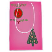 Froher Festtage Holly Verdant Christmas Tree Mittlere Geschenktüte (Vorderseite)