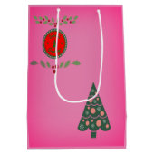 Froher Festtage Holly Verdant Christmas Tree Mittlere Geschenktüte (Rückseite)