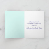 Froher Festtage Ice Blue Snowflake Dankeskarte (Innenseite)