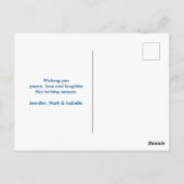 Froher Festtage Pink Flamingo in Weihnachtsmannmüt Postkarte (Rückseite)