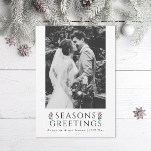 Froher Festtage Poinsettia Foto Feiertagskarte