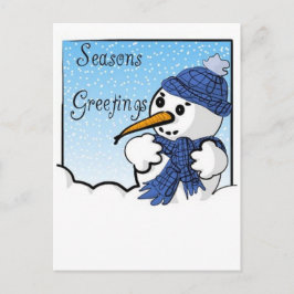 Froher Festtage Snowman Postcard Feiertagspostkarte