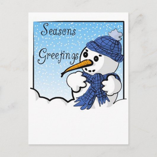 Froher Festtage Snowman Postcard Feiertagspostkarte (Vorderseite)