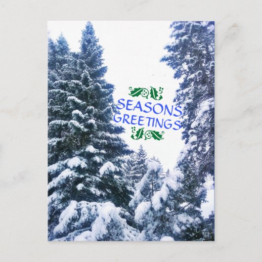 FROHER FESTTAGE TREES POSTCARD POSTKARTE (Vorderseite)