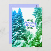 FROHER FESTTAGE TREES VERDE POSTCARD POSTKARTE (Vorne/Hinten)