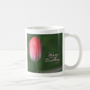 froher Geburtstag rote Tulpenblume Kaffeetasse