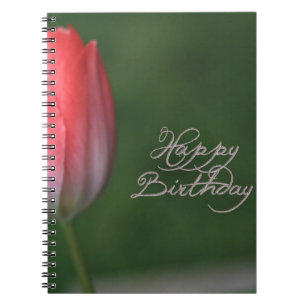 froher Geburtstag rote Tulpenblume Notizblock