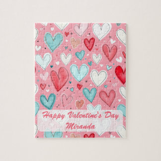 Froher glücklicher Valentinstag Benutzerdefinierte Puzzle