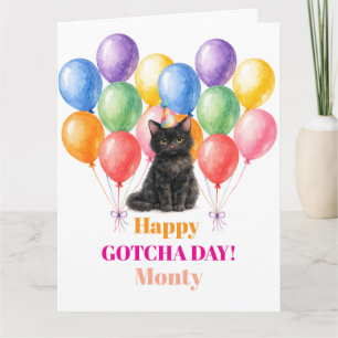 Froher Gotcha-Tag Schwarze Katze Haustier Karte