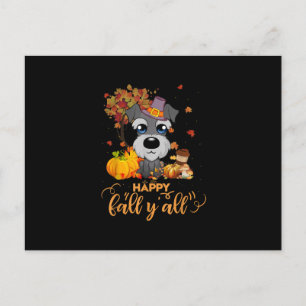 froher Herbst euch allen Schnauzer-Hund Erntedankf Feiertagspostkarte