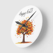 Froher Herbst! Runde Wanduhr (Winkel)