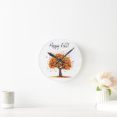 Froher Herbst! Runde Wanduhr (Zuhause)