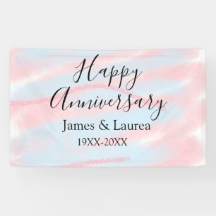 Froher Hochzeitstag Name Datum Jahr Pastell Banner