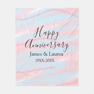 Froher Hochzeitstag Name Datum Jahr Pastell Fleecedecke