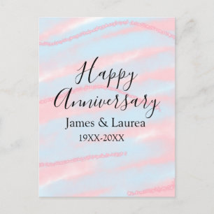 Froher Hochzeitstag Name Datum Jahr Pastell Postkarte