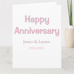 Froher Hochzeitstag Name Datum Jahr rosa grau Karte