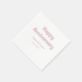 Froher Hochzeitstag Name Datum Jahr rosa grau Serviette (Ecke)