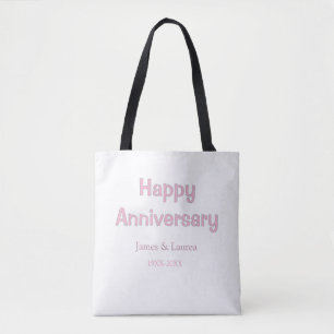 Froher Hochzeitstag Name Datum Jahr rosa grau Tasche