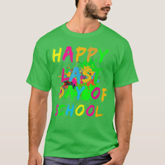 Froher letzter Schultag Farbklecks-Effekt Glo T-Shirt