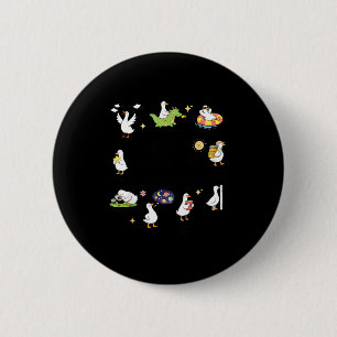 Froher letzter Schultag süße alberne Gans Lehrerin Button