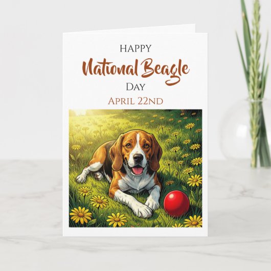 Froher Nationaler Beagletag | 22. April Karte (Vorderseite)