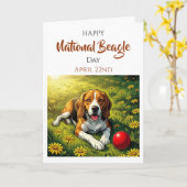 Froher Nationaler Beagletag | 22. April Karte (Gelbe Blume)