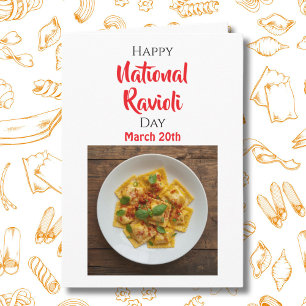 Froher Nationaler Ravioli-Tag - 20. März Karte