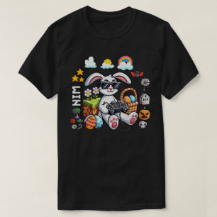 Froher Osthase Ei Gamer Halloween Gaming T-Shirt