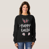 Froher Osthase Frühling Ostern Ei Ostern Sweatshirt (Vorne ganz)