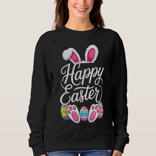 Froher Osthase Frühling Ostern Ei Ostern Sweatshirt (Vorderseite)