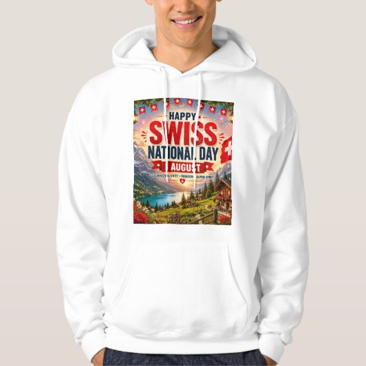Froher Schweizer Nationalfeiertag Hoodie (Vorderseite)