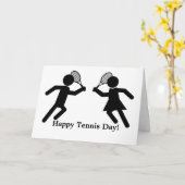Froher Tennis-Tag Karte (Gelbe Blume)