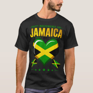 Froher Unabhängigkeitstag Jamaika 1962 Herz Flagge T-Shirt