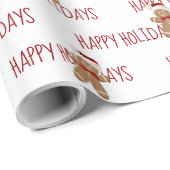 Froher Urlaub Text mit Lebkuchen Männer Geschenkpapier (Rolleneckpunkt)