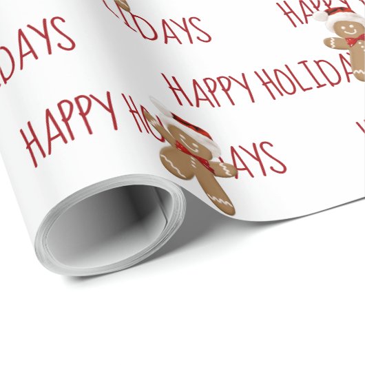 Froher Urlaub Text mit Lebkuchen Männer Geschenkpapier (Rolleneckpunkt)