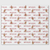 Froher Urlaub Text mit Lebkuchen Männer Geschenkpapier (Flach)