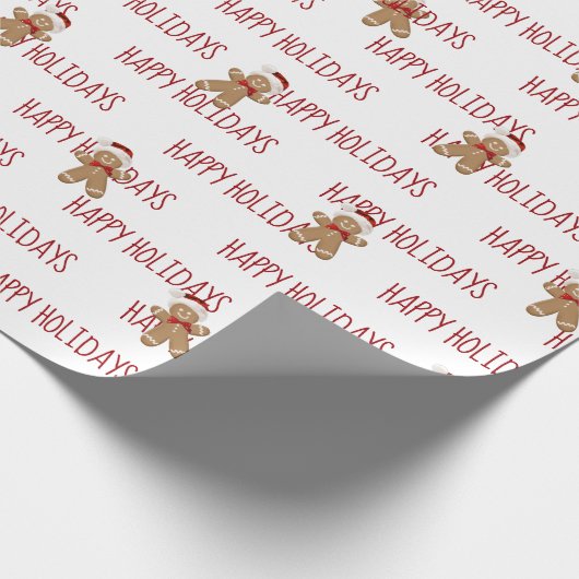 Froher Urlaub Text mit Lebkuchen Männer Geschenkpapier (Ecke)