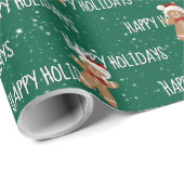 Froher Urlaub Text mit Lebkuchen Männer Geschenkpapier (Rolleneckpunkt)