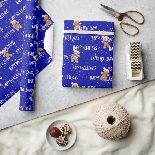 Froher Urlaub Text mit Lebkuchen Männer Geschenkpapier (Basteln)