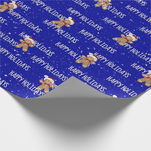 Froher Urlaub Text mit Lebkuchen Männer Geschenkpapier (Ecke)