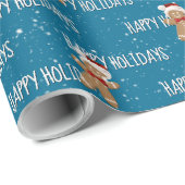 Froher Urlaub Text mit Lebkuchen Männer Geschenkpapier (Rolleneckpunkt)