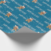 Froher Urlaub Text mit Lebkuchen Männer Geschenkpapier (Ecke)